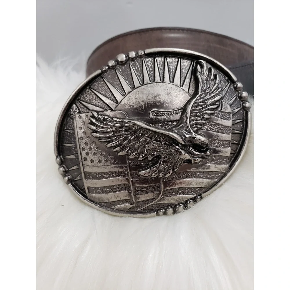 NEVER WORN Sz 38 Cody James Men's American Flag Patriotic Eagle Belt Buckle Belt